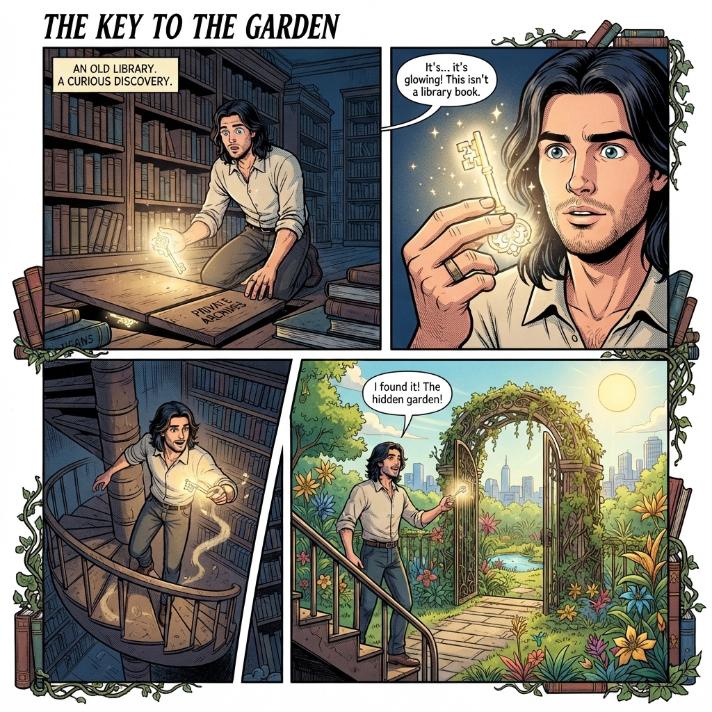 A photo beside its comic-book redraw.