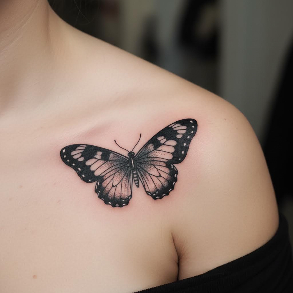 Bare skin beside the same skin with a tattoo applied.
