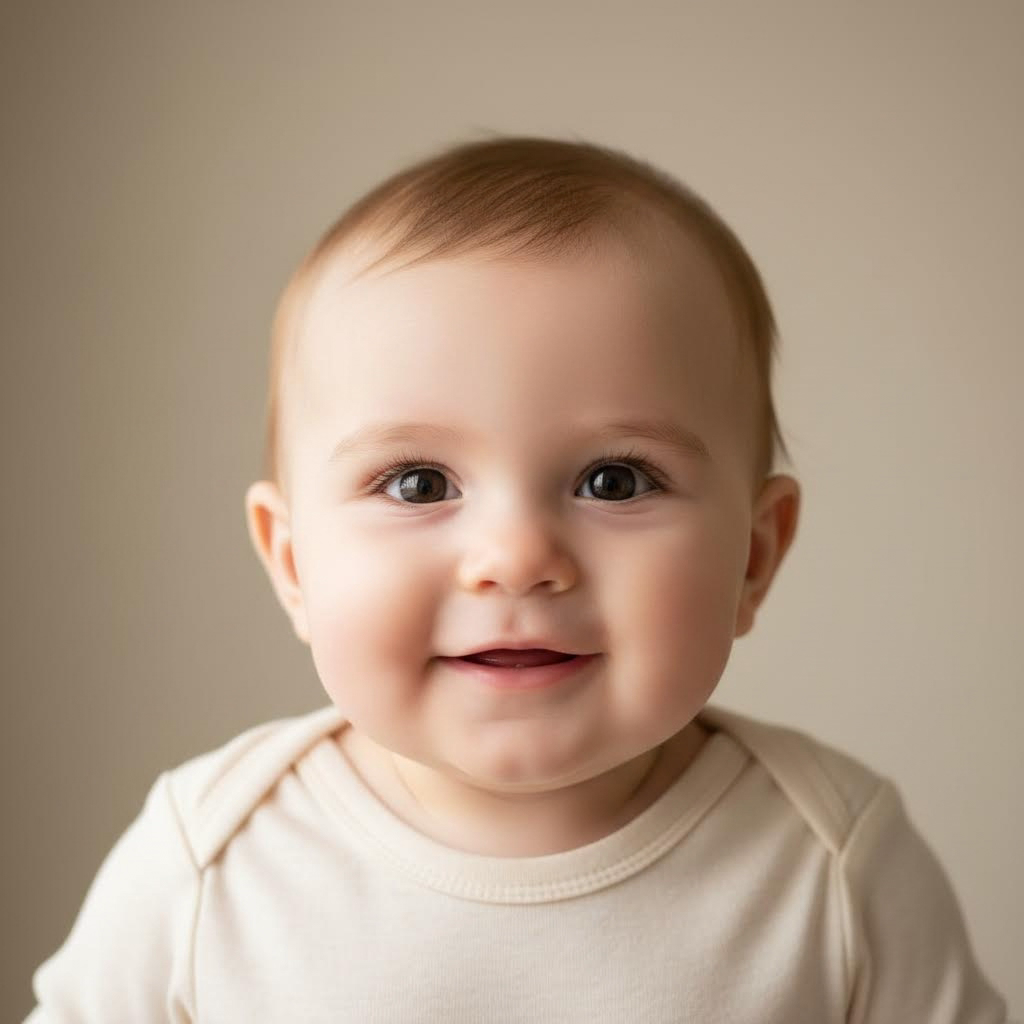 Adult faces beside their baby versions.