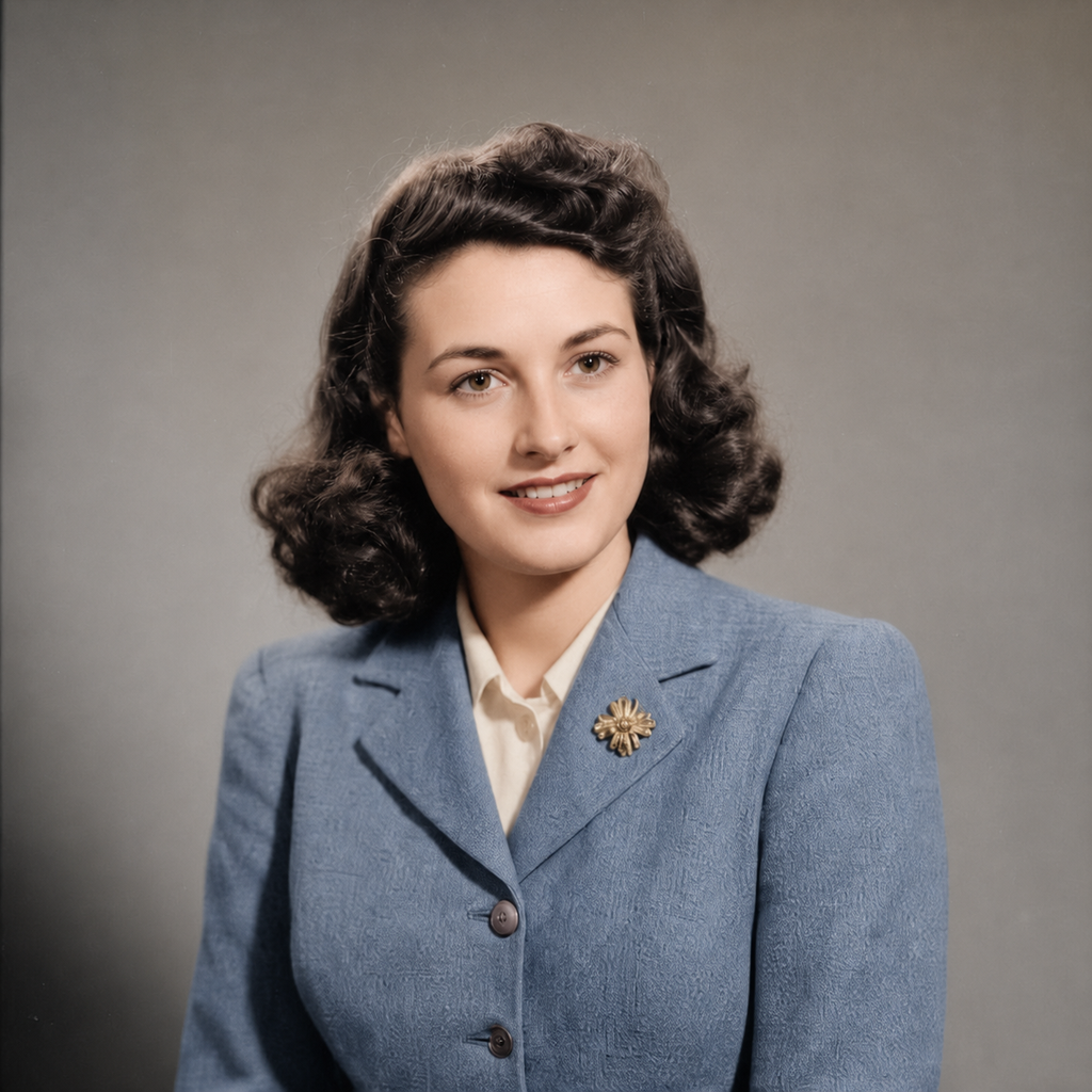 A black-and-white photo beside its colorized version.