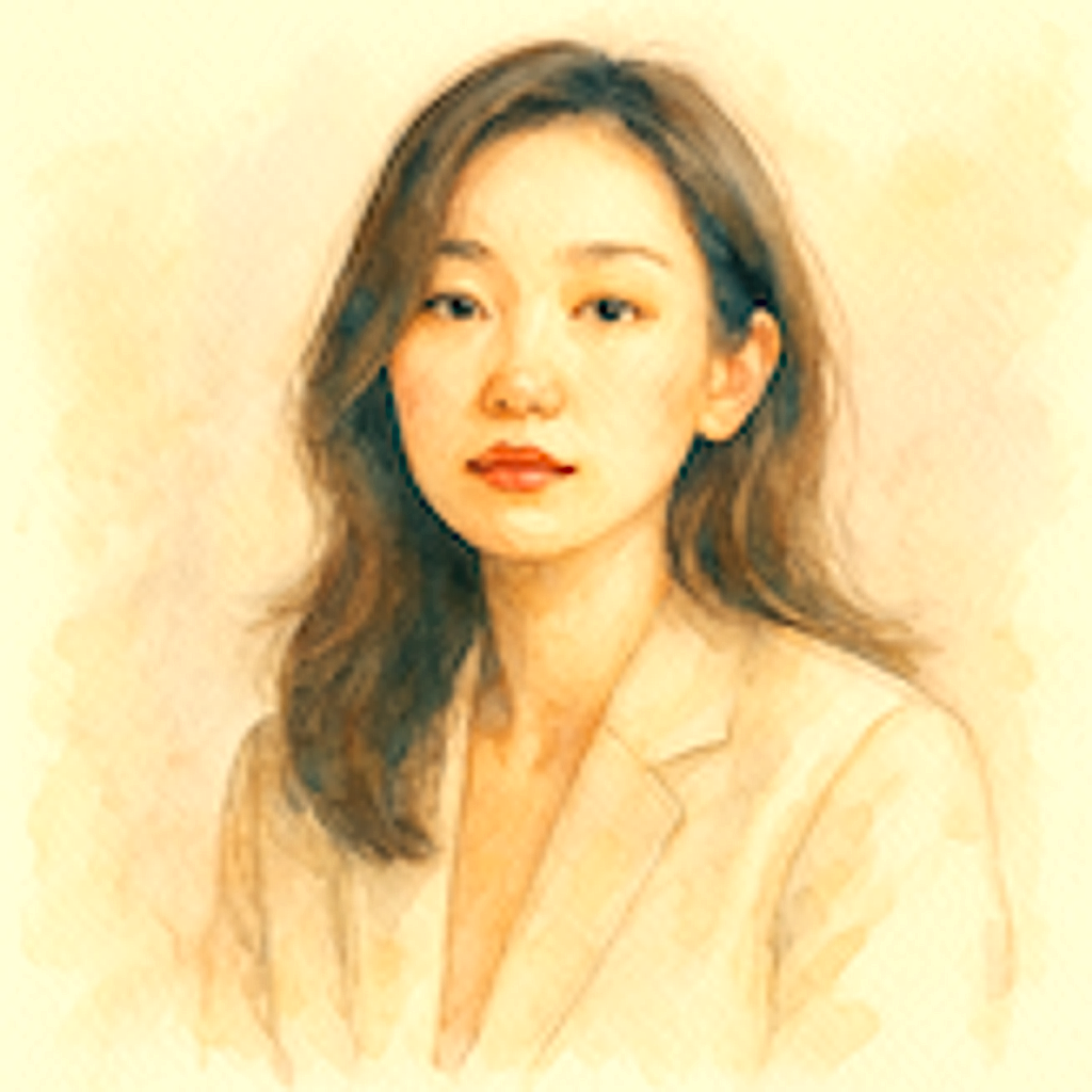 A portrait photo beside a warm oil-painting interpretation.